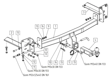 Фаркоп TowRus для Volkswagen Teramont 2022-  269092 в Ульяновск